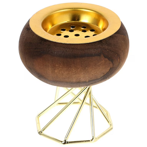 Support de brûleur d'encens en bois fait main avec finition bois pour la décoration intérieure, support pour bâtonnets d'encens et cire aromatique - Product Image 3