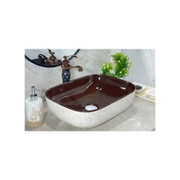 Haute qualité marron Portable lavabo à main comptoir salle de bain évier Table céramique Art bassin sanitaire pour salle à manger