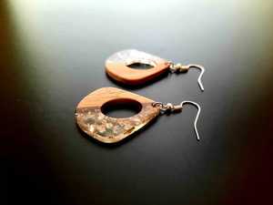 Pendientes Colgantes Boho Hechos a Mano con Resina de Madera Natural, Joyería Artística Ligera y Moderna, Regalo para Mujer, Premium, Islam - Product Image 3