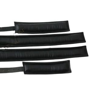 Menottes en cuir noir avec rembourrage et verrous pour une retenue sécurisée - Product Image 4