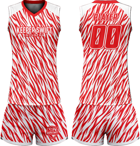 Tenue de volley-ball SpikeStorm Pro AeroSpike Elite, kit de volley-ball ThunderHit Premium, 100 % polyester, impression par sublimation intégrale - Product Image 1