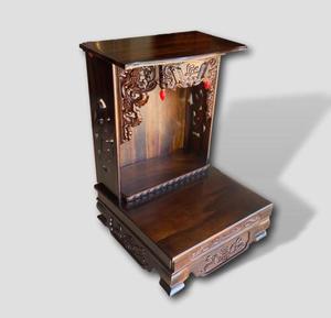 Armoire de culte moderne en bois d'ébène vietnamien artisanal pour le Dieu de la Richesse, idéale pour la maison, le bureau et les entreprises - Product Image 4