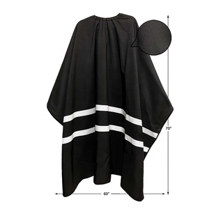 Cape de coiffure professionnelle RAMAFHH MEDAX noire 60x70 pouces en pongé, résistante à l'eau et confortable pour salon de coiffure et barbier - Product Image 1