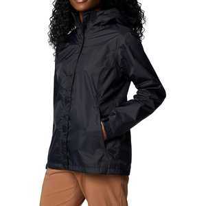 Woman Plain <b>Black</b> <b>Windbreaker</b> Waterproof Lightweight Jacket Hooded Casual Spring Autumn Outdoor Sports Wearable Windproof Coat - Product Image 3