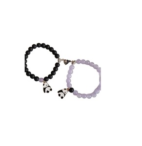 Pulsera Magnética de Madera con Diseño de Panda para Mejores Amigos, Parejas y Almas Gemelas, Set de Regalo de Navidad - Product Image 1