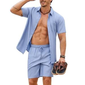 Costume d'été deux pièces pour homme, short en tissu léger, ne s'encombre pas malgré les températures élevées, sur mesure - Product Image 5