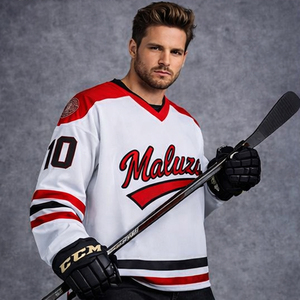 Camiseta de Hockey sobre Hielo Personalizada Blanca para Hombre, Ropa Deportiva, Nombre y Número Personalizados, Transpirable, Venta al Por Mayor OEM - Product Image 6