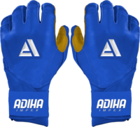 Guantes de Bateo de Béisbol Personalizables de Cuero Premium de Alta Calidad, Color Azul Rey, Cierre de Gancho y Bucle, Duraderos, Transpirables, para la Muñeca