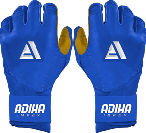 High Quality premium Leather Customizable Baseball Batting <b>Gloves</b> royal blue premium leather and Closure <b>type</b> hook and loop - Product Image 1