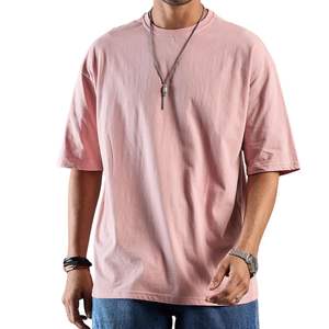 T-shirt Oversize Homme Streetwear Personnalisé OEM 100% Coton Épaules Tombantes Uni Décontracté Vente en Gros Fabricant - Product Image 2
