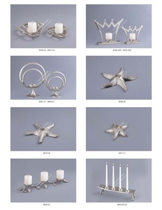 Support de bougie en métal argenté de style floral, fait main, écologique, pour mariages, fêtes de pendaison de crémaillère - Décoration de haute qualité pour la maison - Product Image 5