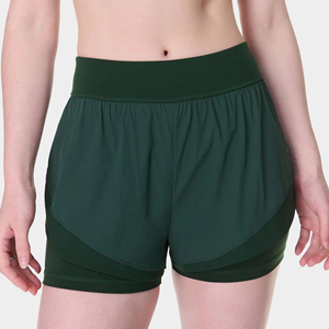 Shorts de sport pour femmes de qualité supérieure OEM, taille haute, 2 couches, séchage rapide, respirants, pour la course à pied, fournisseur - Product Image 1