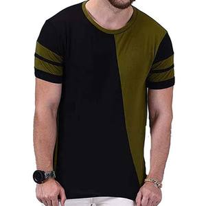 Camiseta de algodón para hombre, de color sólido, informal, con cuello redondo, básica, 100% algodón, de corte holgado, estampada. - Product Image 1