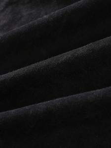 เสื้อยืดคอตตอนหนาน้ำหนักมากทรงโอเวอร์ไซส์ สีดำซีดสไตล์ Y2K สตรีทแวร์  แบบเรียบ  รับสกรีนโลโก้  ทรงบ็อกซี่ ไหล่ตก พิมพ์ลายพัฟฟ์  ผ้าวอช - Product Image 5