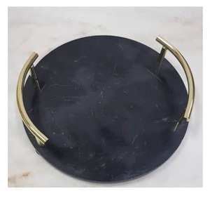 Classic Stylish Wholesale New Marble Serving Tray Customized Design Marble Serving Tray Superior Quality Handmade Platter - Product Image 1