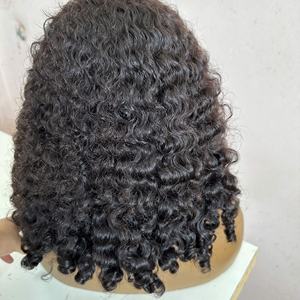 Peluca rizada ondulada profunda suelta Frontal de encaje HD cinta de punta plana Ins extensiones de cabello humano 100% cabello crudo vietnamita precio al por mayor - Product Image 1