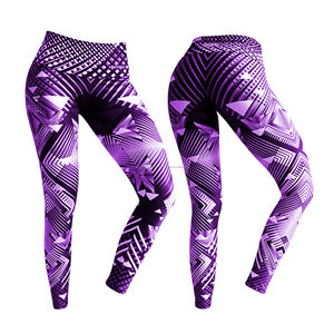 Nouveaux modèles de leggings de yoga taille haute Leggings pour femmes imprimés par sublimation Leggings de course de yoga fitness - Product Image 6