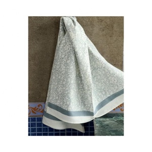 Best Selling Budget Friendly Ultra Soft Grey Minute Floral <b>Pattern</b> Embroidered High Absorbent Lint Free Customizable Tea <b>Towels</b> - Product Image 1