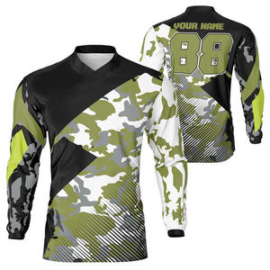 Jersey de Motocross de Manga Larga, Personalizado, Talla Grande, Anti-UV, 100% Poliéster, Malla de Secado Rápido, para Carreras de Motocross - Product Image 3