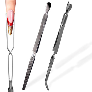 Pince à cuticules double tête en acier inoxydable pour manucure, outil de modelage des ongles, service OEM - Product Image 1