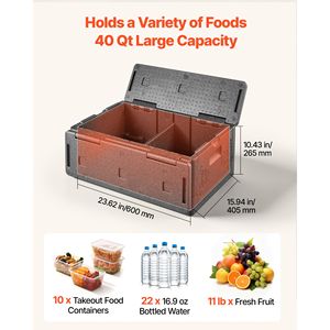 Contenitore Termico Pieghevole da 40 Qt, Leggero e ad Alta Rigidità in EPP, Scatola Termica Automatica Non Elettrica per Consegne - Product Image 4