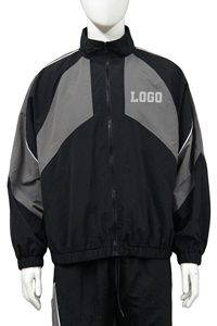 Conjunto Deportivo Personalizado de Chaqueta y Pantalones Cortavientos de Nailon con Cierre, Traje Deportivo de Dos Piezas de Poliéster para Hombre y Mujer - Product Image 5