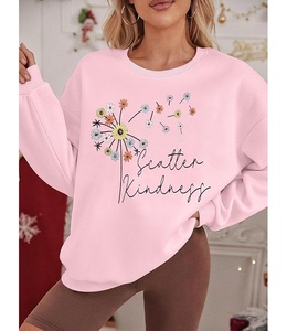 Wholesale Price Luxury Long Sleeve Neck Shoulder Slope Printed Comfortable Casual Women's Cotton Sweatshirt Winter Custom Print - Product Image 6