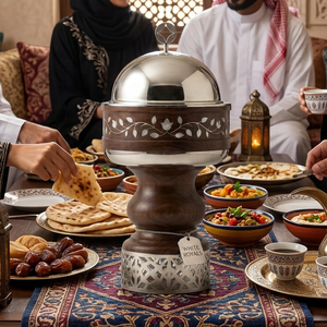 Elegante Juego de Recipientes para Buffet de Acero Inoxidable Moderno con Tapa de Cúpula, Calentador de Alimentos Profesional para Banquetes GCC Majlis, Exterior Antiadherente - Product Image 5