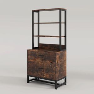 Armoires de classement verticales à double tiroir avec espace de rangement, étagères et armoires de rangement - Product Image 6