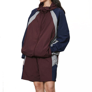 Women Winter Breathable Windbreaker Tracksuit Jacket Pants Set Quick Dry Detachable <b>Hat</b> for Running Gym Training Active - Product Image 4