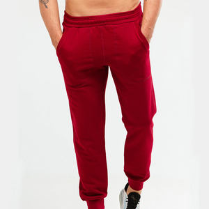 Custom Men's Solid Red Color Cotton Fabric Sweatpants Premium Quality Drawstring <b>Joggers</b> With Side Pockets For Men In Multicolor - Product Image 1