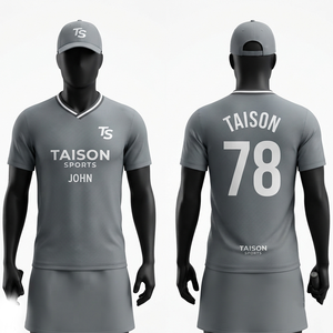 เสื้อฮอกกี้สนามชาย ผ้าโพลีเอสเตอร์พรีเมียม อินเตอร์ล็อค 160 GSM สีเขียวมิ้นท์ แถบข้างไหล่สีดำ แห้งเร็ว แบบสั้น รับสั่งทำสำหรับทีม - Product Image 4