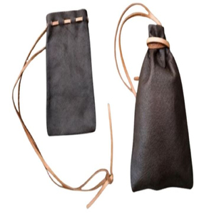 Pochette en cuir à cordon, sac à bijoux, organiseur de pièces de monnaie, étui de rangement portable pour voyage, pochette en cuir de style médiéval précoce - Product Image 4