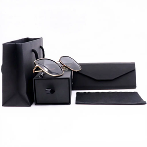 Boîte à lunettes en papier personnalisée avec logo, ensemble d'emballage pour lunettes de soleil avec laminage mat et doublure en éponge, couleurs personnalisables - Product Image 4