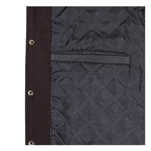 Veste universitaire en toile d'hiver avec broderie personnalisée du logo du fabricant OEM, col montant en laine de haute qualité, chaude - Product Image 4