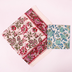 Bandanas bohèmes en coton, foulards carrés imprimés à la main, masques faciaux doux et réutilisables, respectueux de la peau, pour un usage décontracté - Product Image 5