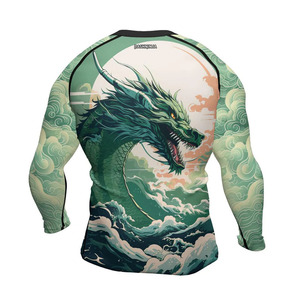 Premium Men Slim Fit Knitted <b>Compression</b> <b>Shirt</b> Sublimation Print Gym Workout Moisture Wicking Lightweight Long Sleeve - Product Image 3