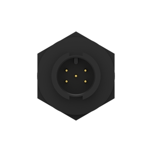 Conector Impermeable IP67 de 5 Pines, Tipo Soldadura, Carcasa de Nailon, Contacto de Latón, Bloqueo Trasero - Product Image 4