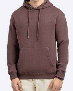 Sweat-shirt à capuche marron pour homme, coupe classique, en coton French Terry, décontracté, pour l'automne, avec poche avant - Product Image 3