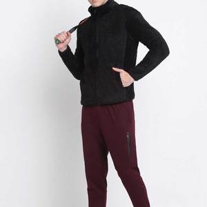 Veste polaire Sherpa pour homme, fermeture éclair intégrale, col montant, toucher doux, poids hiver, coupe classique, avec logo personnalisé, OEM, marque privée, broderie - Product Image 4