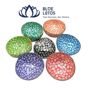 Bol en noix de coco mosaïque de perles vietnamien fait main de haute qualité, design classique, compatible lave-vaisselle, pour la décoration intérieure et l'exportation - Product Image 1