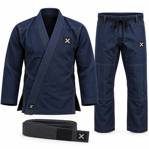 Ropa de Jiu-Jitsu Brasileño para Hombre |   Negro Azul Blanco |   Fabricante |   Ropa Deportiva y de Artes Marciales | - Product Image 1