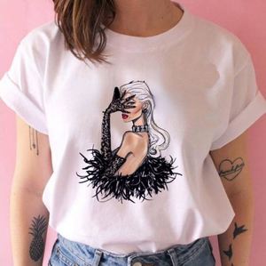 Camisetas de algodón grueso para mujer, camiseta informal para mujer, camiseta extragrande para mujer, camiseta transpirable 100% algodón para mujer - Product Image 6
