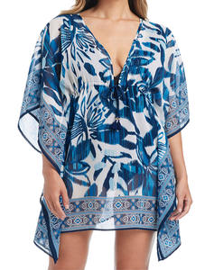 Robe de plage sexy grande taille 1 pièce imprimée 100% polyester mousseline pour femme - Product Image 1