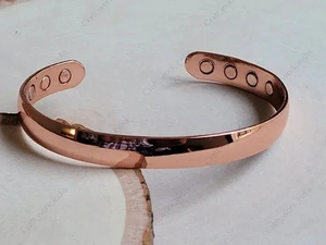 Copper Cuff <b>Bracelet</b> Open End Bangle Magnetic Style Geometric Vintage Unisex Wrist Jewelry Handmade Copper Tone Adjustable - Product Image 2