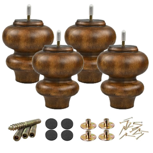 Pieds de meubles en bois massif tournés traditionnels pour canapé, table, armoire – Remplacement de pieds en bois – Fabricant OEM de meubles - Product Image 5
