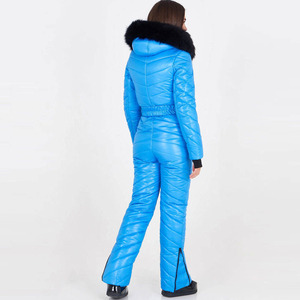 Custom <b>Women</b> Winter <b>One</b> <b>Piece</b> <b>Ski</b> <b>Suit</b> Padded Hooded Snowboard Jumpsuit for Outdoor Snow Sports - Product Image 2