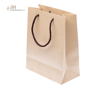 Bolsa de Papel Kraft con Cordón/Cuerdas de Algodón, Estilo Clásico, para Negocios, Compras, Supermercados, Exposiciones, Impresión Flexográfica, Reciclable - Product Image 2