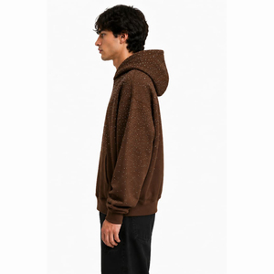 Sudadera con Capucha Unisex Extra Grande, Personalizada con Cristales de Imitación, 100% Algodón, Tejido de Felpa, Transpirable y de Secado Rápido, Estilo Urbano - Product Image 2
