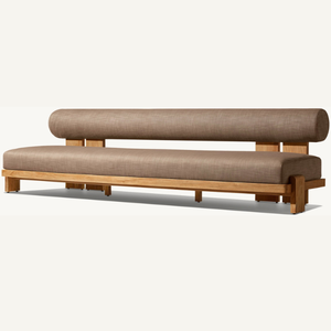 Sofá Vigo de teca, hecho de madera de teca con cojines suaves, resistentes y duraderos para sentarse en interiores o exteriores. - Product Image 2